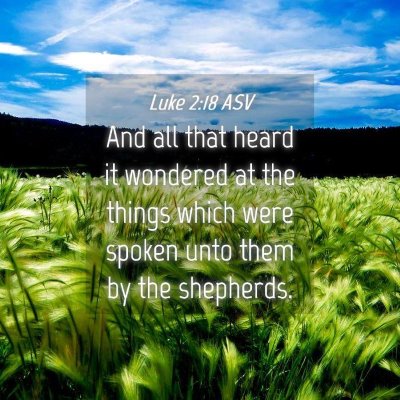 Picture 04 - Luke 2:18 ASV - And all that heard it wondered at the things - Bible Verse Picture