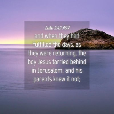 Picture 04 - Luke 2:43 ASV - and when they had fulfilled the days, as they - Bible Verse Picture