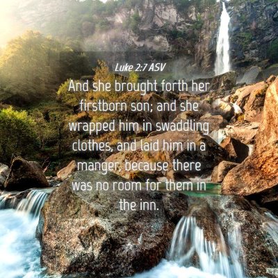 Picture 04 - Luke 2:7 ASV - And she brought forth her firstborn son; and she - Bible Verse Picture