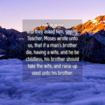 Picture 04 - Luke 20:28 ASV - and they asked him, saying, Teacher, Moses wrote - Bible Verse Picture