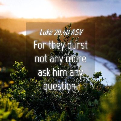 Picture 04 - Luke 20:40 ASV - For they durst not any more ask him any - Bible Verse Picture