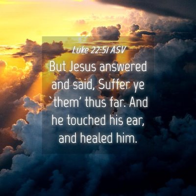 Picture 04 - Luke 22:51 ASV - But Jesus answered and said, Suffer ye `them' - Bible Verse Picture