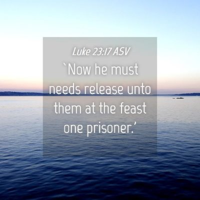 Picture 04 - Luke 23:17 ASV - `Now he must needs release unto them at the feast - Bible Verse Picture
