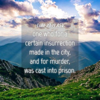 Picture 04 - Luke 23:19 ASV - one who for a certain insurrection made in the - Bible Verse Picture