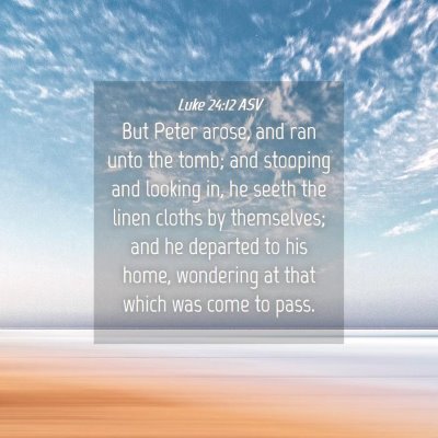 Picture 04 - Luke 24:12 ASV - But Peter arose, and ran unto the tomb; and - Bible Verse Picture