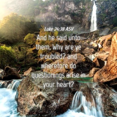 Picture 04 - Luke 24:38 ASV - And he said unto them, Why are ye troubled? and - Bible Verse Picture