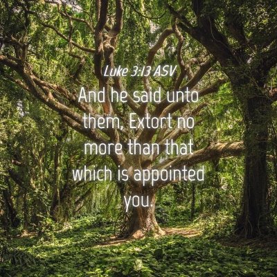 Picture 04 - Luke 3:13 ASV - And he said unto them, Extort no more than that - Bible Verse Picture