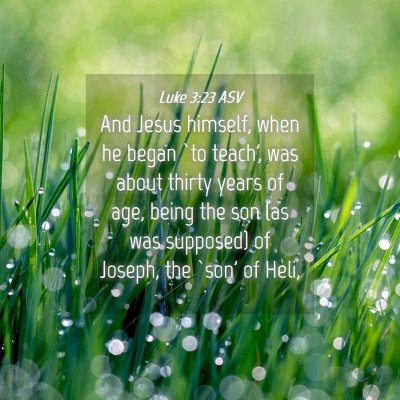 Picture 04 - Luke 3:23 ASV - And Jesus himself, when he began `to teach', was - Bible Verse Picture