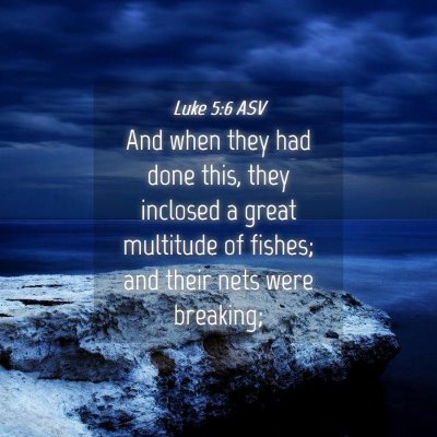 Picture 04 - Luke 5:6 ASV - And when they had done this, they inclosed a - Bible Verse Picture