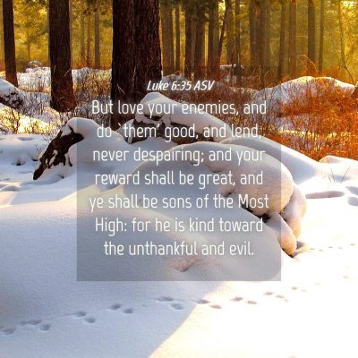 Picture 04 - Luke 6:35 ASV - But love your enemies, and do `them' good, and - Bible Verse Picture