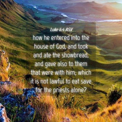 Picture 04 - Luke 6:4 ASV - how he entered into the house of God, and took - Bible Verse Picture
