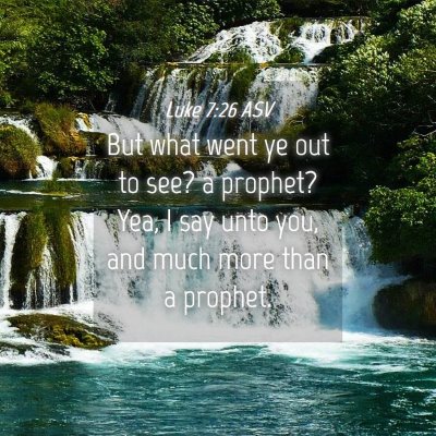 Picture 04 - Luke 7:26 ASV - But what went ye out to see? a prophet? Yea, I - Bible Verse Picture