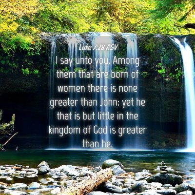 Picture 04 - Luke 7:28 ASV - I say unto you, Among them that are born of women - Bible Verse Picture