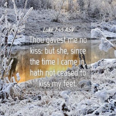 Picture 04 - Luke 7:45 ASV - Thou gavest me no kiss: but she, since the time I - Bible Verse Picture