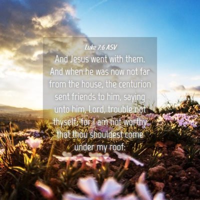 Picture 04 - Luke 7:6 ASV - And Jesus went with them. And when he was now not - Bible Verse Picture