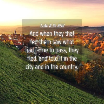 Picture 04 - Luke 8:34 ASV - And when they that fed them saw what had come to - Bible Verse Picture
