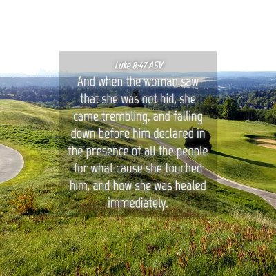 Picture 04 - Luke 8:47 ASV - And when the woman saw that she was not hid, she - Bible Verse Picture