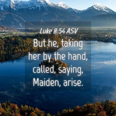 Picture 04 - Luke 8:54 ASV - But he, taking her by the hand, called, saying, - Bible Verse Picture