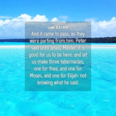 Picture 04 - Luke 9:33 ASV - And it came to pass, as they were parting from - Bible Verse Picture