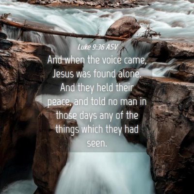 Picture 04 - Luke 9:36 ASV - And when the voice came, Jesus was found alone. - Bible Verse Picture