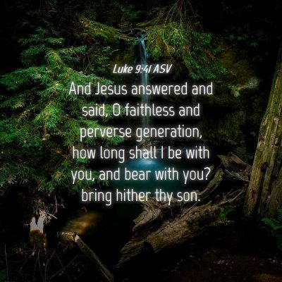 Picture 04 - Luke 9:41 ASV - And Jesus answered and said, O faithless and - Bible Verse Picture