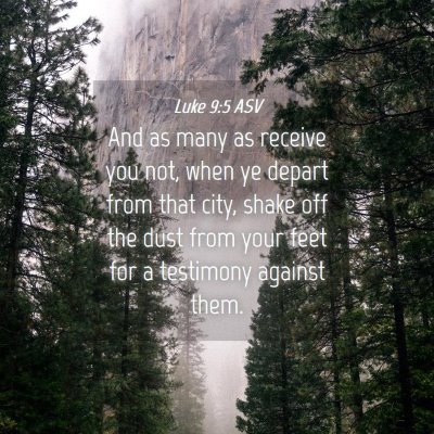 Picture 04 - Luke 9:5 ASV - And as many as receive you not, when ye depart - Bible Verse Picture