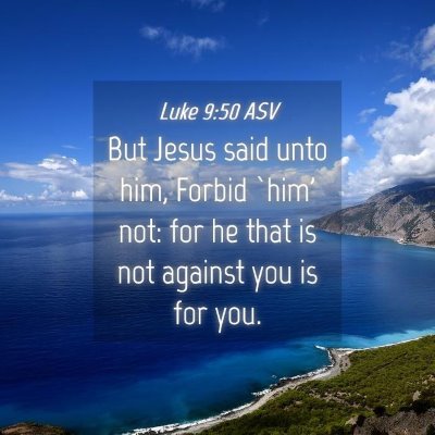 Picture 04 - Luke 9:50 ASV - But Jesus said unto him, Forbid `him' not: for he - Bible Verse Picture