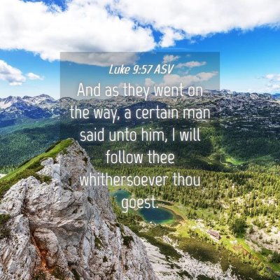 Picture 04 - Luke 9:57 ASV - And as they went on the way, a certain man said - Bible Verse Picture