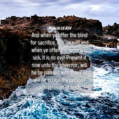 Picture 04 - Malachi 1:8 ASV - And when ye offer the blind for sacrifice, it is - Bible Verse Picture