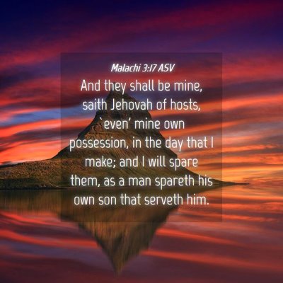 Picture 04 - Malachi 3:17 ASV - And they shall be mine, saith Jehovah of hosts, - Bible Verse Picture