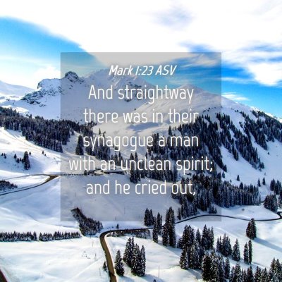 Picture 04 - Mark 1:23 ASV - And straightway there was in their synagogue a - Bible Verse Picture