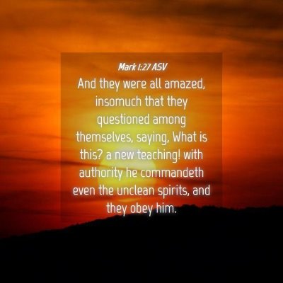 Picture 04 - Mark 1:27 ASV - And they were all amazed, insomuch that they - Bible Verse Picture