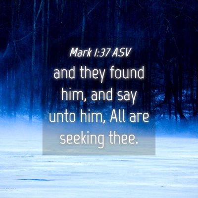 Picture 04 - Mark 1:37 ASV - and they found him, and say unto him, All are - Bible Verse Picture