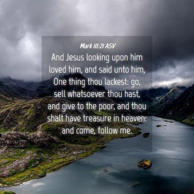 Picture 04 - Mark 10:21 ASV - And Jesus looking upon him loved him, and said - Bible Verse Picture