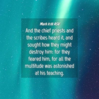 Picture 04 - Mark 11:18 ASV - And the chief priests and the scribes heard it, - Bible Verse Picture