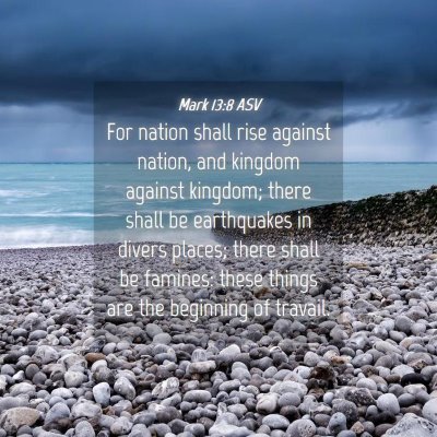 Picture 04 - Mark 13:8 ASV - For nation shall rise against nation, and kingdom - Bible Verse Picture