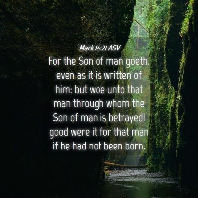 Picture 04 - Mark 14:21 ASV - For the Son of man goeth, even as it is written - Bible Verse Picture