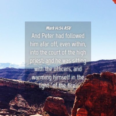 Picture 04 - Mark 14:54 ASV - And Peter had followed him afar off, even within, - Bible Verse Picture