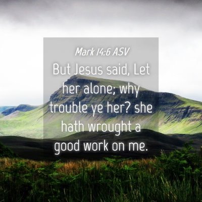 Picture 04 - Mark 14:6 ASV - But Jesus said, Let her alone; why trouble ye - Bible Verse Picture