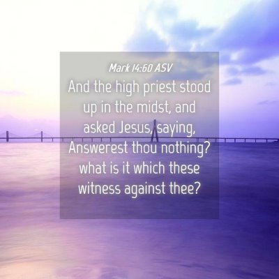 Picture 04 - Mark 14:60 ASV - And the high priest stood up in the midst, and - Bible Verse Picture