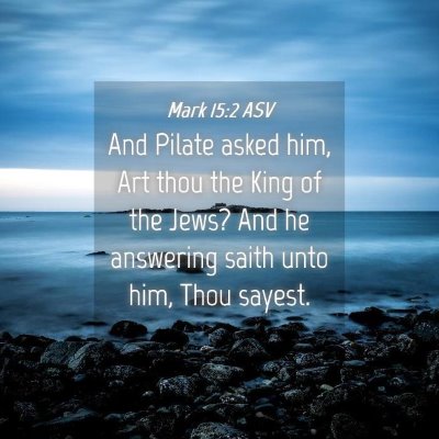 Picture 04 - Mark 15:2 ASV - And Pilate asked him, Art thou the King of the - Bible Verse Picture