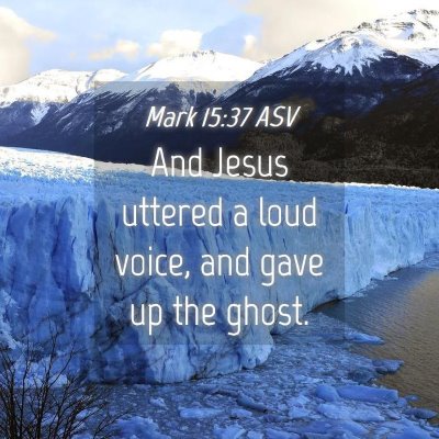 Picture 04 - Mark 15:37 ASV - And Jesus uttered a loud voice, and gave up the - Bible Verse Picture