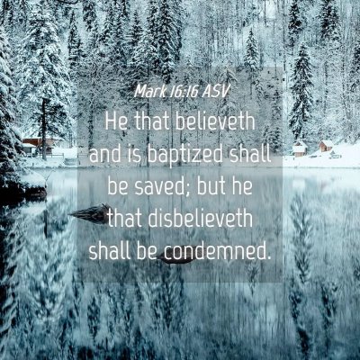 Picture 04 - Mark 16:16 ASV - He that believeth and is baptized shall be saved; - Bible Verse Picture