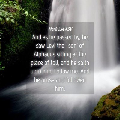 Picture 04 - Mark 2:14 ASV - And as he passed by, he saw Levi the `son' of - Bible Verse Picture