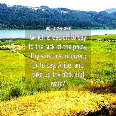 Picture 04 - Mark 2:9 ASV - Which is easier, to say to the sick of the palsy, - Bible Verse Picture