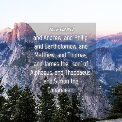 Picture 04 - Mark 3:18 ASV - and Andrew, and Philip, and Bartholomew, and - Bible Verse Picture