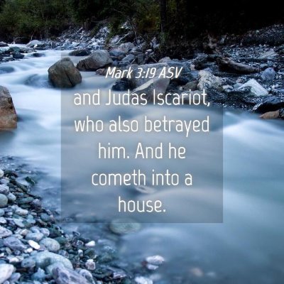 Picture 04 - Mark 3:19 ASV - and Judas Iscariot, who also betrayed him. And he - Bible Verse Picture