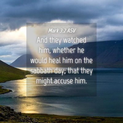 Picture 04 - Mark 3:2 ASV - And they watched him, whether he would heal him - Bible Verse Picture