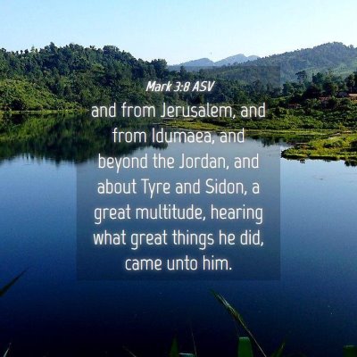 Picture 04 - Mark 3:8 ASV - and from Jerusalem, and from Idumaea, and beyond - Bible Verse Picture