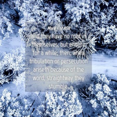 Picture 04 - Mark 4:17 ASV - and they have no root in themselves, but endure - Bible Verse Picture